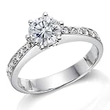 Diamond Engagement Ring in Platinum - EGL Certified, Round, 1.21 Carat, D Color, VS1 Clarity