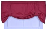 Logan Solid Color Tie-Up Valence Window Curtain - Red
