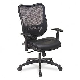 Office Star Executive High-Back Office Chair with Leather Seat and Headrest $5.75