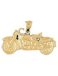 Dazzlers Solid 14k Gold Motorcycle Charm Pendant Available in three colors from jewelsberry (weights: 6.8 grams only)