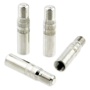 Set-of-4-Non-Rust-Chromed-Brass-1-1-4-Valve-Stem-Extensions-Universal-Fit-Car-Truck-Trailer-Bike-Motorcycle