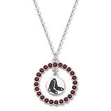 MLB Boston Red Sox Necklace W/ Red Crystal Wreath