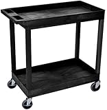 Luxor 32" x 18" Tub Storage Cart 2 Shelves - Black