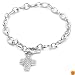 Sterling Silver Pave Cubic Zirconia Cross Bracelet, 7.25