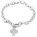 Sterling Silver Pave Cubic Zirconia Cross Bracelet, 7.25