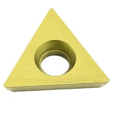 Dorian Tool TDEX Multilayer Coated Carbide Dovetail Triangle Milling Indexable Insert, 0.0312" Nose Radius, General Purpose Chip Breaker for Non-Ferrous Metals, 3/8" Insert, 1/8" Thick (Pack of 10)