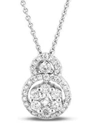 0.50ct tw Diamond Cluster Pendant set in 18k White Gold