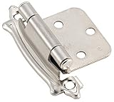 Amerock BP7329-G9 Face Mount Modern Self Closing Hinge, Sterling Nickel, 2-Pack
