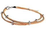 18K Rose Gold Two-Strand, Hand-Woven Mesh Bracelet, With Pave Set Diamond Roundel Stations. ( GH-Color, SI-Clarity; c.t.tw.0.20 CT ).
