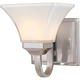 Minka Lavery Agilis 6811-84 Small Glass 1 Light 100w (8"H x 7"W) Sconce Lighting in Brushed Nickel