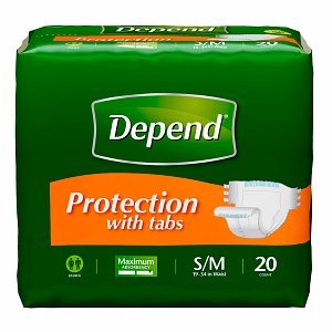 Depend Fitted Briefs - Day & Night, Maximum Protection, Small/Medium 20 ea /pk, Case of 80