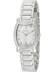 Bulova Womens 96R135 Diamond Case White Dial Bracelet Watch