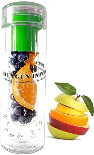 Fruit Infuser Water Bottle- Devgun - 26 Oz BPA Free - Tritan made Flavor bottle - Best Natural flavor Infused - Sports Office Hike gear cool design- reusable durable drink bottles - easy clean leak proof - Wide Mouth - Protected Lifetime guarantee
