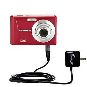 Rapid Wall Home AC Charger for the Olympus T-100 Digital Camera - uses Gomadic TipExchange Technology