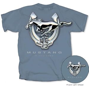 Ford Mustang 45th Anniversary Classic Car Adult T-shirt - Stone Blue