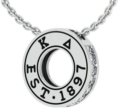 Kappa Delta Eternity Silver Charm Necklace with a 18" Silver Chain (KD-P006)