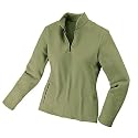 TAIGA Women's Polartec Microfleece Long-sleeved Zip Sports Shirt, Moss, MADE IN CANADA