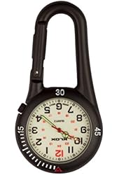 Glow in the Dark Unisex Belt Fob Watch Black Tone