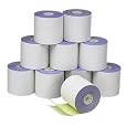 PM Company Two Ply Self Contained Rolls for Verifone Tranas 420 / 460 - 50 rolls/ctn, White/Canary, 2 1/4 Inches x 70 Feet  (09225)