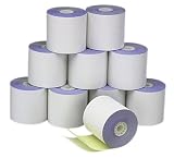 PM Company Two Ply Self Contained Rolls for Verifone Tranas 420 / 460 - 50 rolls/ctn, White/Canary, 2 1/4 Inches x 70 Feet  (09225)