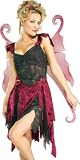 Sexy Adult Womens Costume Fire Fairy Outfit Cute Pixie Dress with Wings
