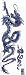 Sports : Airbrush Aufkleber "Blue Dragon Links" Die-Cut Stickers