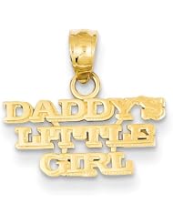 14K Yellow Gold Daddys Little Girl Charm Pendant 14mmx15mm