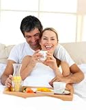 Loving Couple Having Breakfast Lying in the Bed - 18H x 14W - Peel and Stick Wall Decal by Wallmonkeys