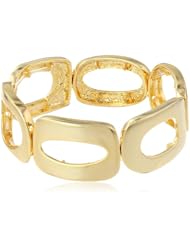 T Tahari "Essentials" Gold Colored Link Stretch Bracelet, 8"