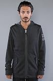 RVCA The Project RVCA II Zip Up Hoody in Dark Charcoal hood ,Sweatshirts for Men