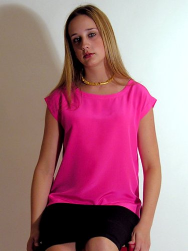 Classic Silk Shell - 100% Silk - Royal Silk - Fuchsia - XL