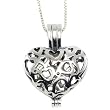 Sterling Silver Heart Shaped Vervain Vampire Pendant Necklace