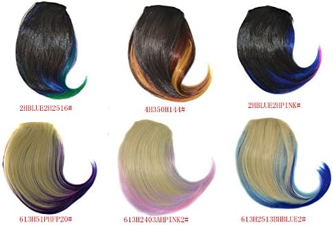 Songhui Stylish 8"(20cm) Front Three - color streaked Bangs/fringe Clip in Hair Extensions One Piece Straight Fringe Hairpiece Charming Accessories Handy Use#CLH-613H2403AHPINK2