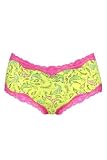 Torrid Plus Size Lime And Pink Lace Trim Peacock Cheeky Short