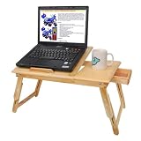 Heavy Duty High Quality Portable Tilted Wood Laptop Desk Table with Drawer