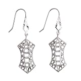 EXP Sterling Silver Tapered Ladder Dangle Earrings