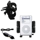 Apple iPod 4G 20GB Auto Vent Holder with Car Charger - Uses Gomadic TipExchange