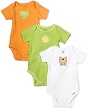 IMAGE OF Lamaze Unisex-Baby Newborn 3 Pack Happy Chick Bodysuits, Green/White, Newborn
