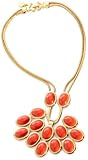 Trina Turk Jewelry Snake Chain Cabochon Coral and Gold Plated Necklace
