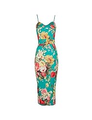 Girls Elastane/Polyester Floral Print Tropical Print Stretchy Bodycon Dress/Midi Dress 