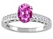Jewelry : 1.62 cts Genuine Pink Tourmaline and Diamond Solitaire Engagement Ring - 14kt White or Yellow Gold
