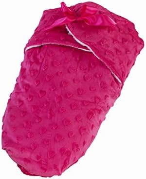 Swuddles Luxurious Baby Wrap Blanket Swaddle - Free Gift Package Included (Hot Pink-small Hearth Shapes)
