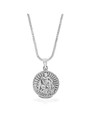 Bling Jewelry Sterling Silver Zodiac Aquarius Large Medallion Pendant