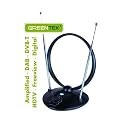 Greentek Indoor TV Aerial Digital Amplified Freeview  DVB-T, UHF TV, VHF TV, FM, DAB, HDTV