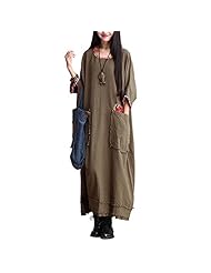 Plus Size Cotton/Linen Spring Summer Maxi Dress 