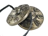 Tingsha Tibetan Meditation Bell 2.5 8 Lucky Symbols Embossed
