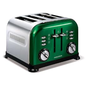 Morphy Richards Accents 44731 4 Slice Toaster, Green