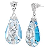 CZ Blue Sterling Silver Earrings