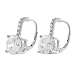 Sterling Silver CZ Lever Back Earrings with CZ Stone