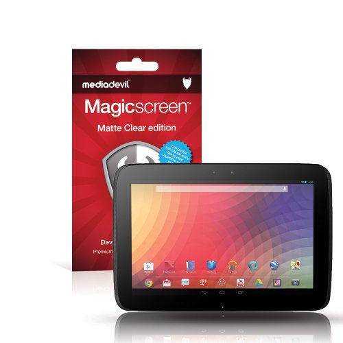 MediaDevil Google Nexus 10 Screen Protector: Magicscreen Matte Clear (Anti-Glare) Edition - (2 x Protectors)